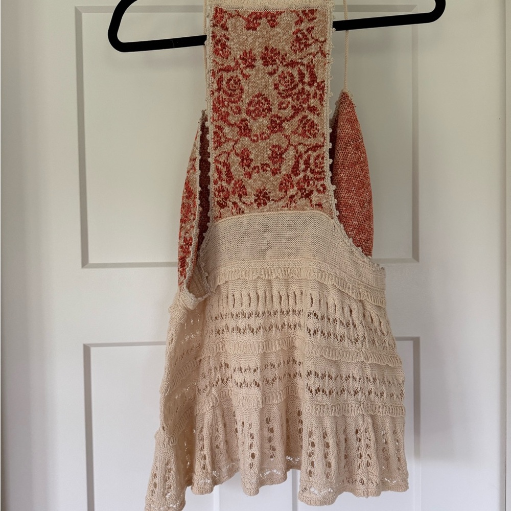 Anthropologie Orange and Cream Knit Tank - Picture 6 of 8